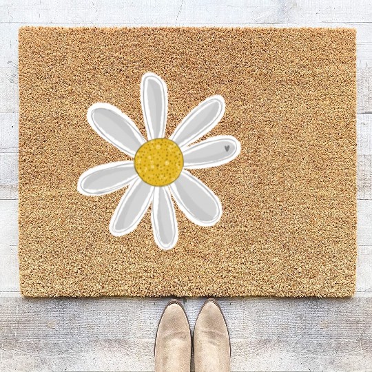 Daisy Flower - Gift, Present Coir Doormats