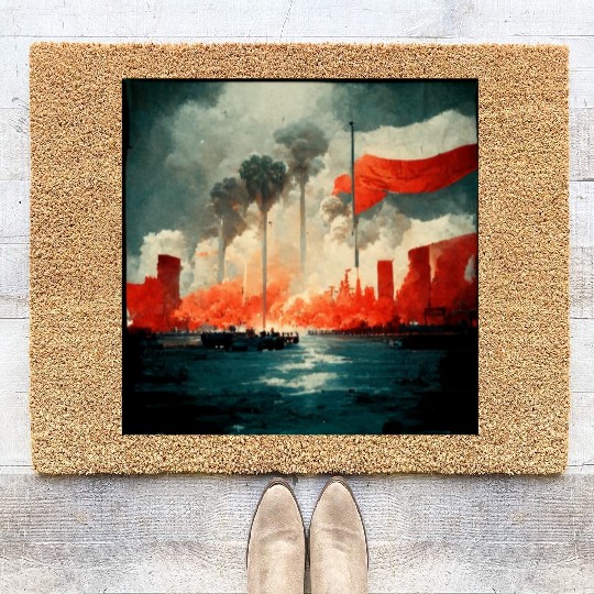 No War Sad Painting Coir Doormats