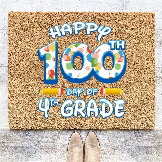 100 Days Of School For 4Th Fourth Grade Teachers Coir Doormats