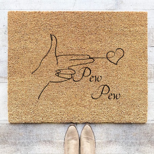 Pew Pew Love Coir Doormats
