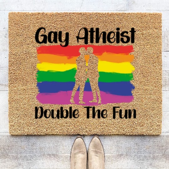 Gay LGBTQ Atheist Atheism Anti Religion Securalism Coir Doormats
