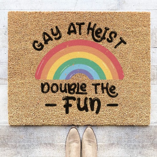 Gay LGBTQ Atheist Atheism Anti Religion Securalism Coir Doormats