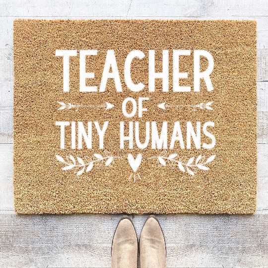 Teacher of Tiny Humans Kindergarten PreK Teacher Coir Doormats