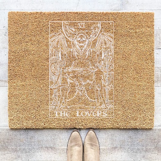 The Lovers Tarot Card Halloween Grim Reaper Gothic Coir Doormats