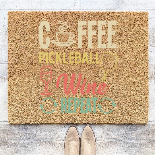 Coffee Pickleball Wine Repeat Coir Doormats
