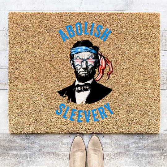 Funny Abraham Lincoln Flag United States Patriotic Coir Doormats