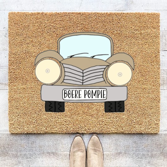 Old Car Khaki Boere Pompie Afrikaans Coir Doormats
