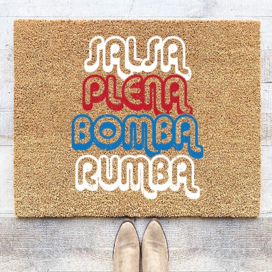 Puerto Rico Dance Salsa Plena Bomba Rumba Coir Doormats
