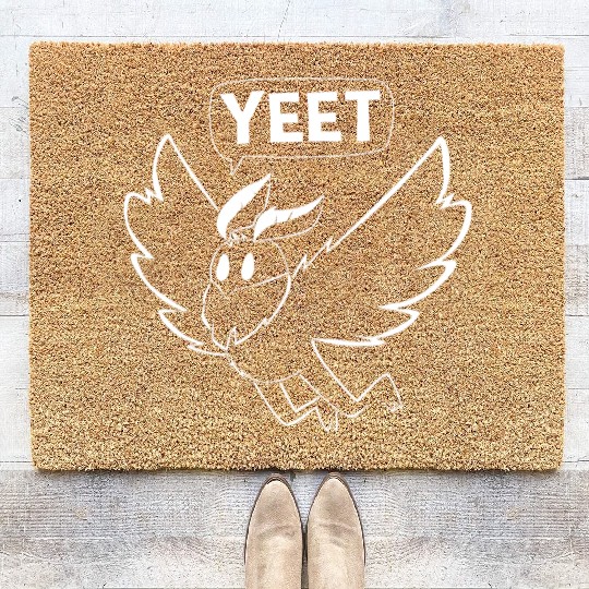 Mothman Yeet Cryptid Lover Funny Mothman Coir Doormats