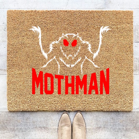 Folklore Monsters Cryptid Goth Mothman Coir Doormats