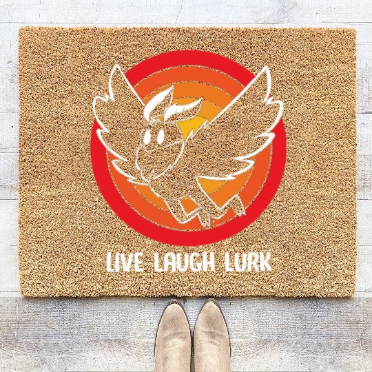 Funny Cryptid Live Laugh Lurk Mothman Coir Doormats