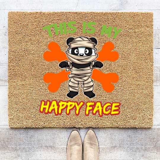 This Is My Happy Face Funny Halloween Monster Coir Doormats