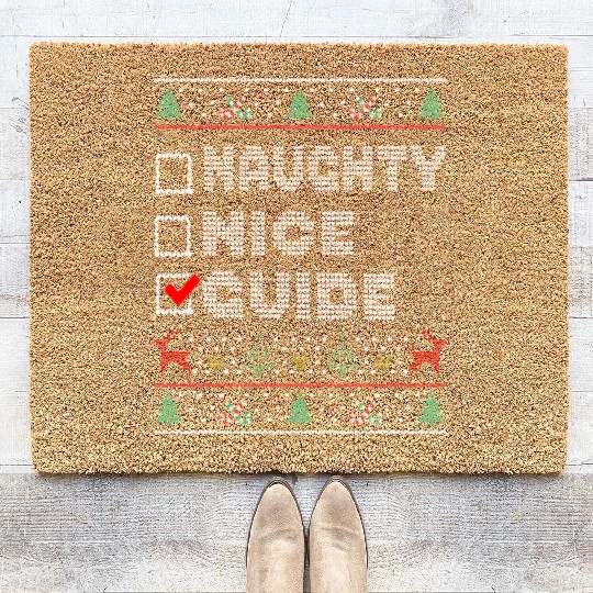 Naughty Nice Guide, Matching Christmas Group Coir Doormats