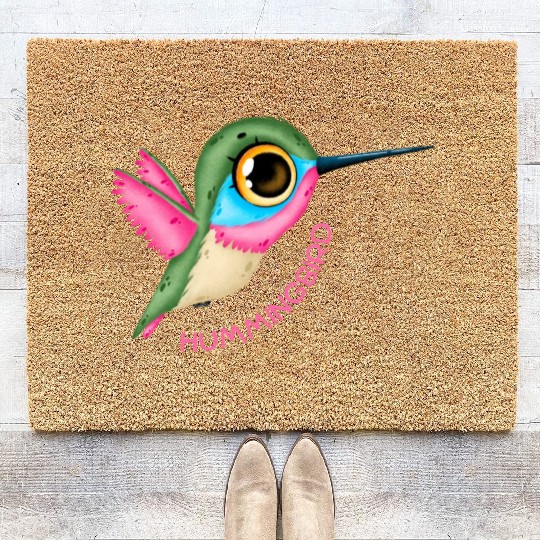 Pink Hummingbird Coir Doormats