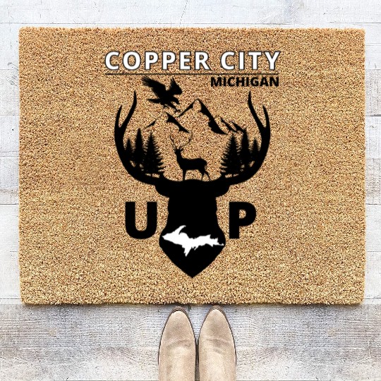 Copper City Michigan Upper Peninsula Coir Doormats