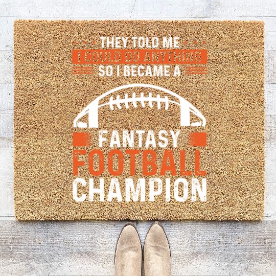Fantasy Football Championship Team Player Trophy Coir Doormats