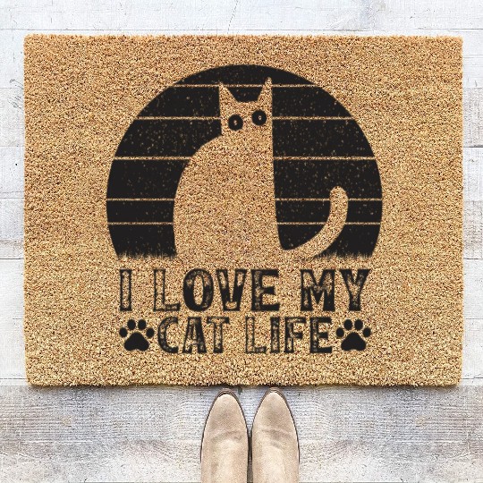 Cat Owner Funny Cat Meme Cat Lover I Love My Cat L Coir Doormats