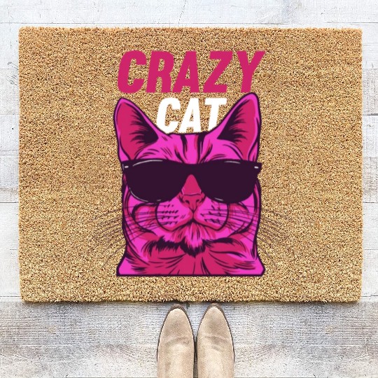 Cat Lover Cat Owner Funny Cat Meme I Crazy Cat Coir Doormats