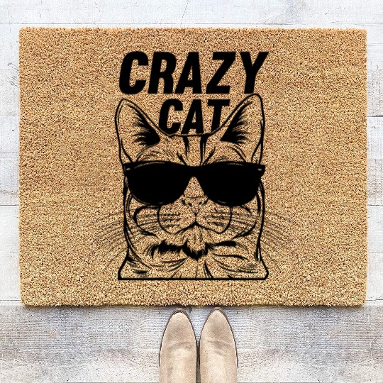 Cat Lover Funny Cat Meme I Crazy Cat Coir Doormats