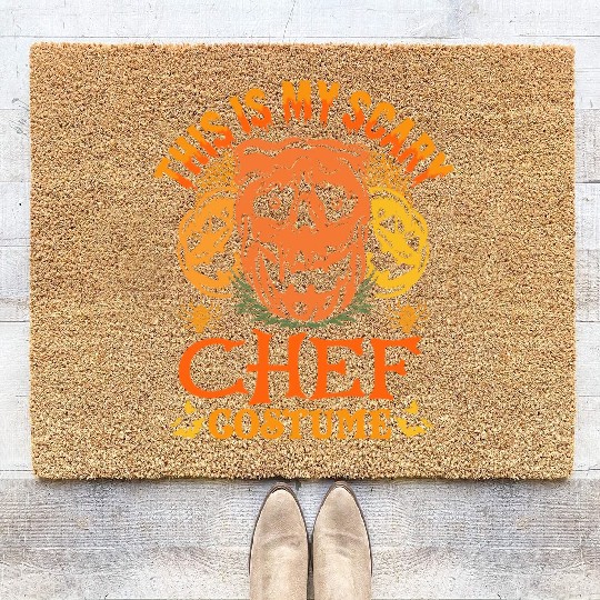 This Is My Scary Chef Costume Funny Halloween Coir Doormats