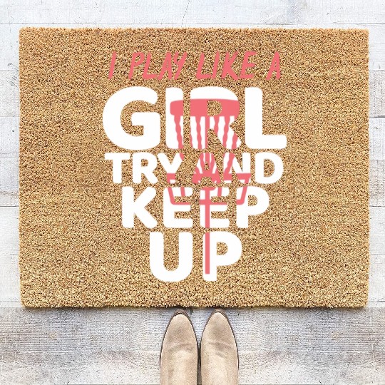 Funny Disc Golf Girls Women Player Coach Coir Doormats
