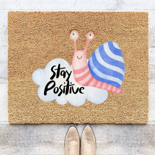 Stay Positive - Colorful Snail Coir Doormats