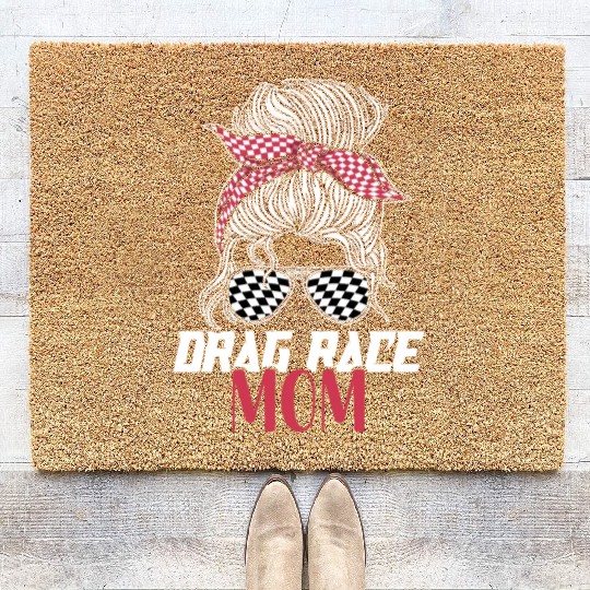 Drag Race Racing Sunglasses Mom Coir Doormats