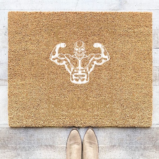 Gym Tarot Card Occult Club Gothic Muscle Coir Doormats