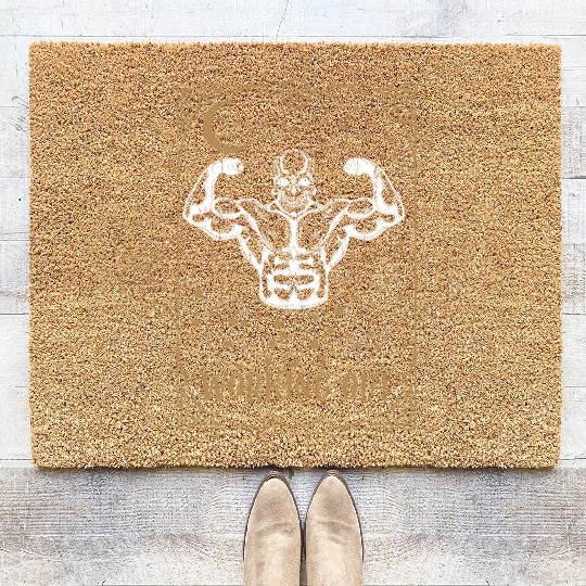Gym Tarot Card Occult Club Gothic Workout Coir Doormats