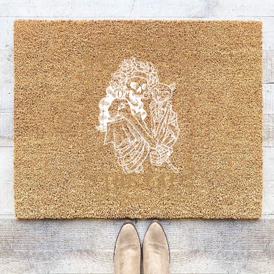 Cat Tarot Card Occult Club Gothic Animal Coir Doormats