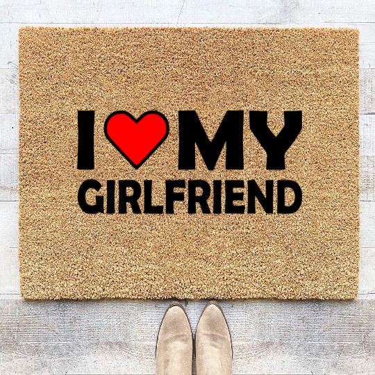 I love my girlfriend Coir Doormats