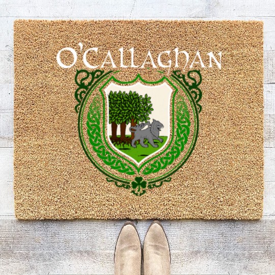 O'Callaghan Family Irish Coat of Arms Clan Crest Coir Doormats