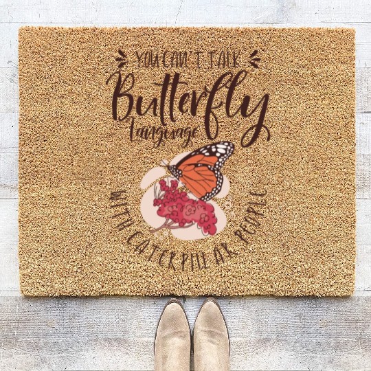 Celestial Art Butterfly Talking Mystical Insect Coir Doormats