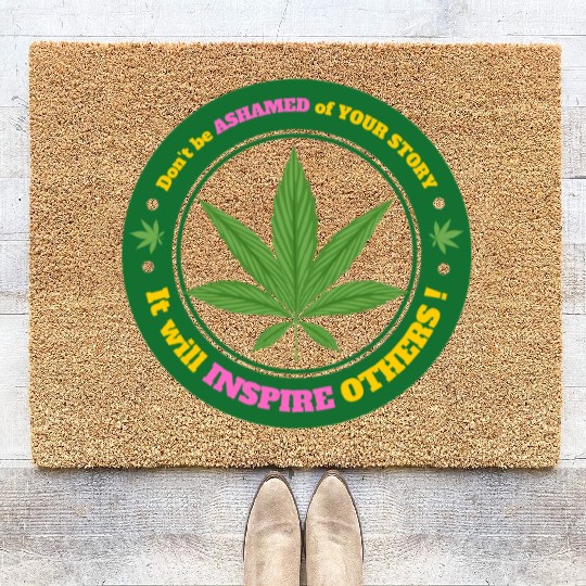 Drug Addiction Recovery AA Sober Sobriety Cannabis Coir Doormats