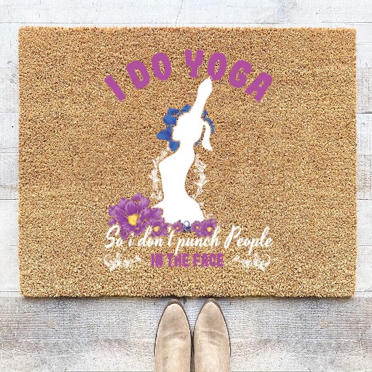 Relax Yoga Zen Mandala Meditate Funny Punch Yoga Coir Doormats