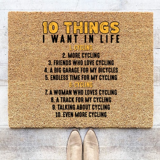 Cycling Riders Cyclist Bicycle Mountain Cycling Coir Doormats