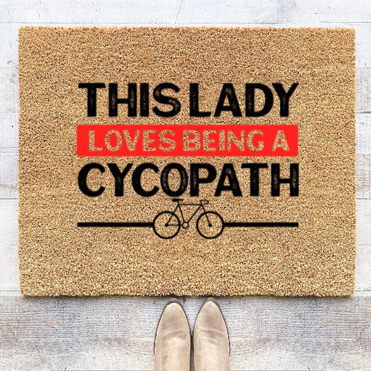 Funny Lady Cycling Riders Cyclist Bicycle Coir Doormats