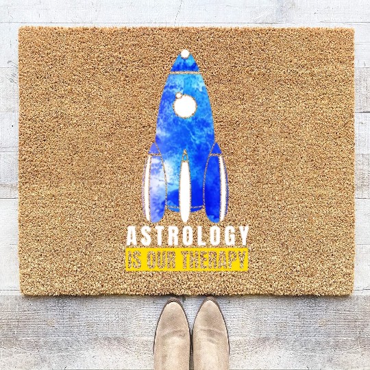 Abstract Delightful Rocket Of Cheerful Astro Quote Coir Doormats