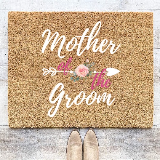 Mother of The Groom Rose Arrow Mom Bride Wedding Coir Doormats