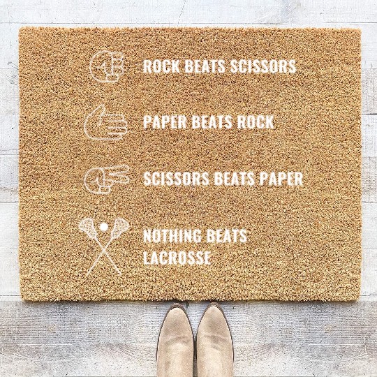 Lacrosse Nothing Beats Lacrosse Funny Lax Players Coir Doormats