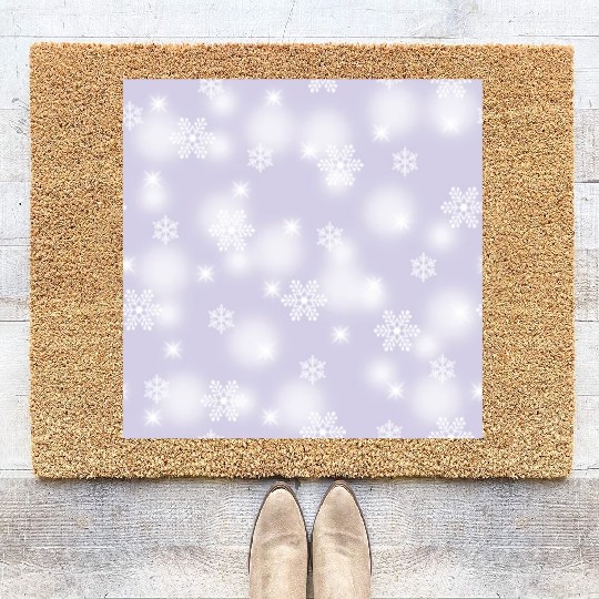 Lavender Snowflakes Pattern Coir Doormats