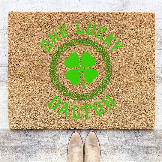 One Lucky Dalton Irish Family 4 Leaf Clover Coir Doormats
