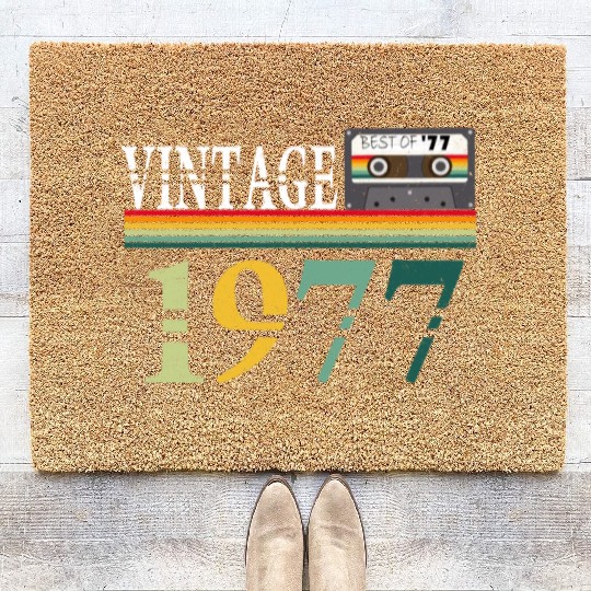 1977 Vintage Vintage Retro Birthday Gift Coir Doormats