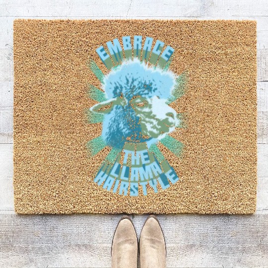 Embrace The Llama Hairstyle Coir Doormats