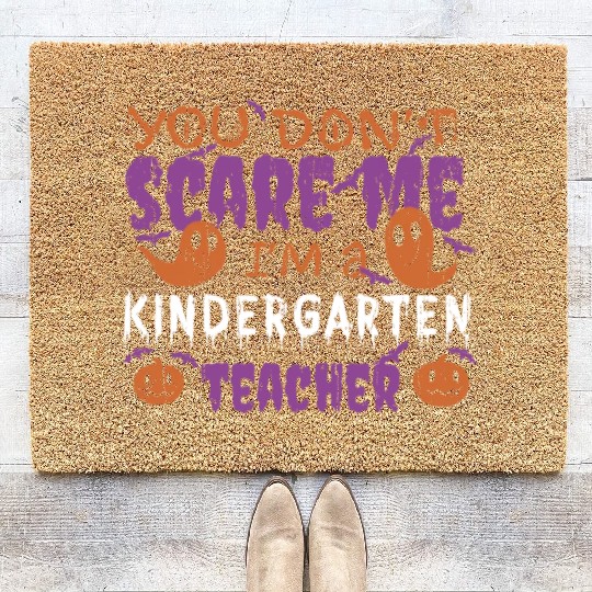Ghost Pumpkin Kindergarten Teacher Halloween Coir Doormats
