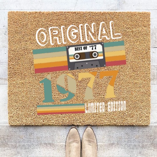 1977 Vintage Vintage Retro Birthday Gift Coir Doormats