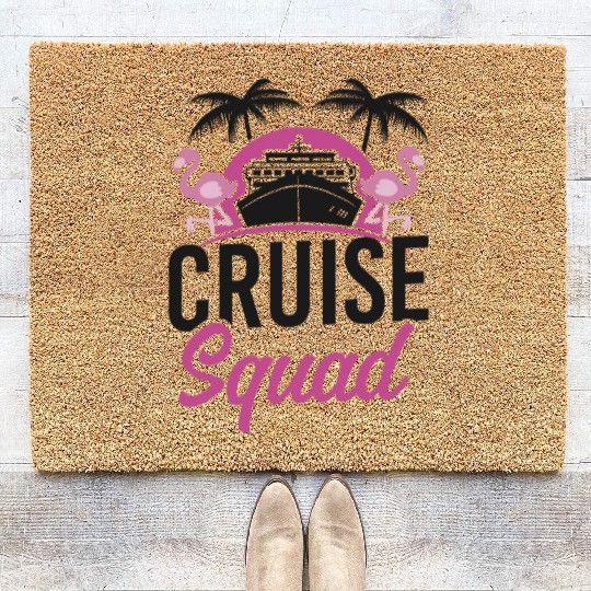 Cruise Ship Vacation Girl Friends Coir Doormats