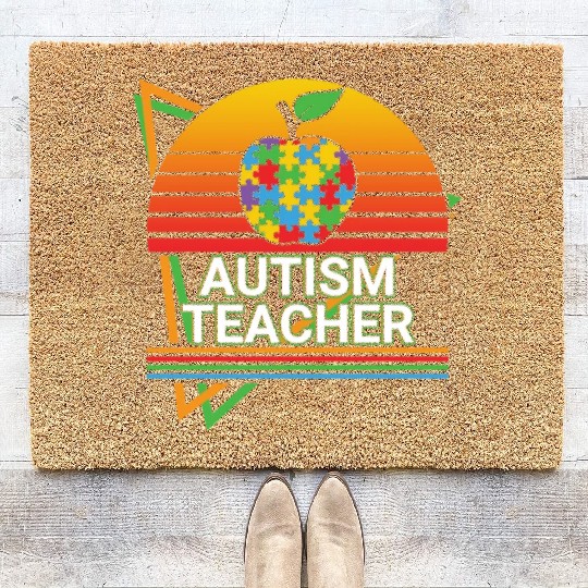 Autism Teacher Retro Coir Doormats