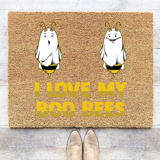 I Love My Boo Bees Bumble Bees Halloween Costume Coir Doormats
