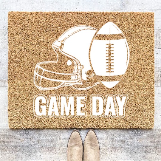 American Football Fan Support Game Day Football Coir Doormats